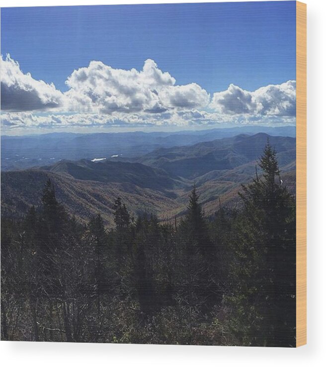Landscape Wood Print featuring the photograph #tbt To The Lovely Smokey Mountains by Mark Berry