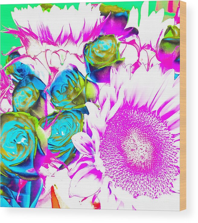 Roses Wood Print featuring the photograph Technicolor Bouquet by Onedayoneimage Photography