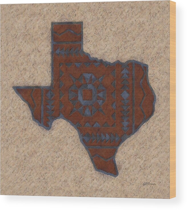 Texas Wood Print featuring the digital art Texas 1 by Greg Reed Brown