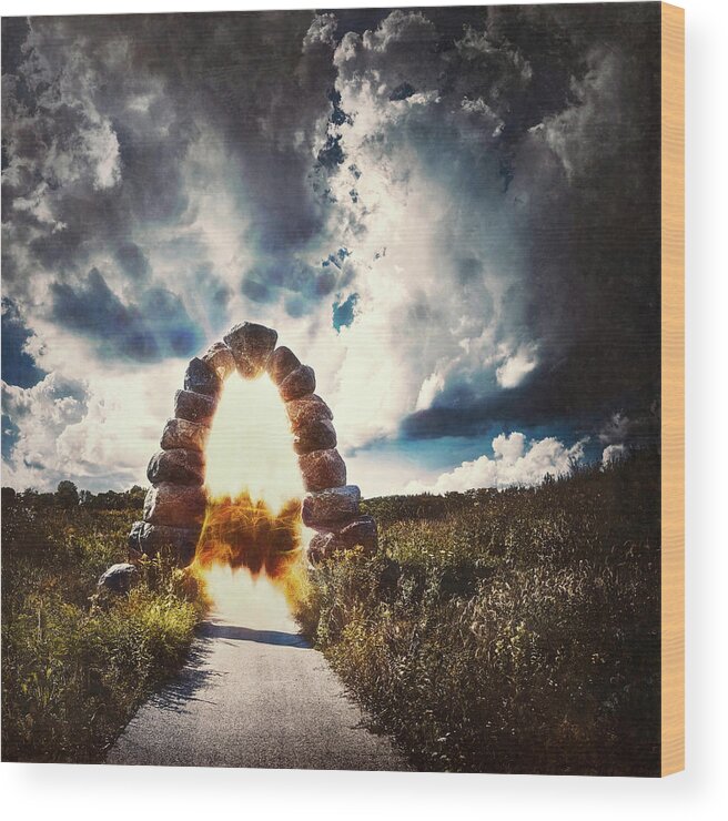 Stone Arch Wood Print featuring the photograph The Arch on the Edge of Forever by Scott Norris