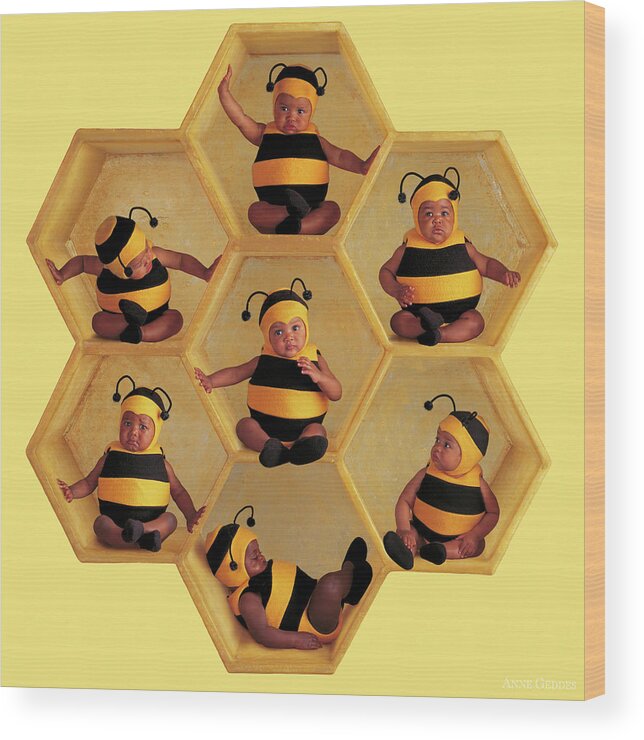 Bees Wood Print featuring the photograph The Beehive by Anne Geddes