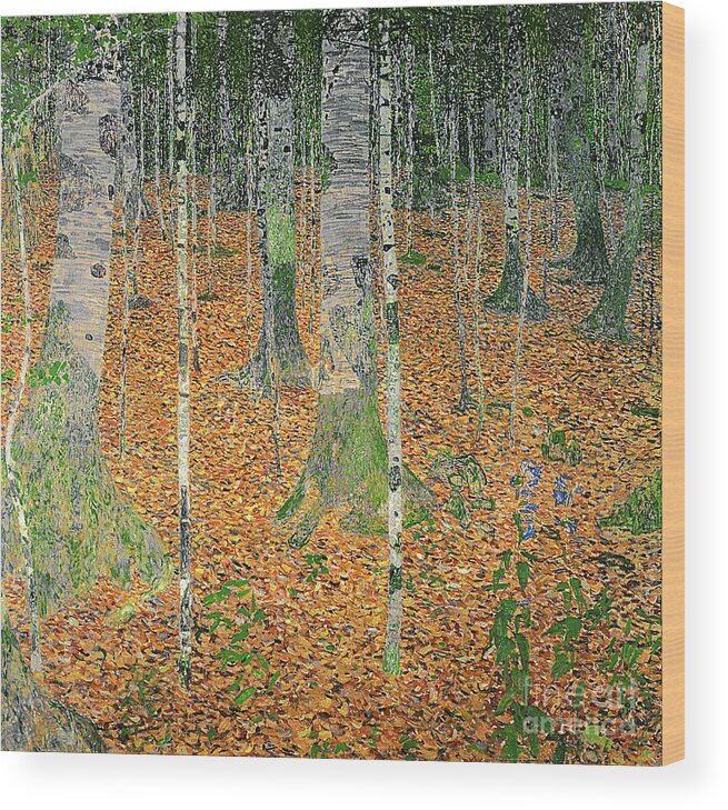 The Wood Print featuring the painting The Birch Wood by Gustav Klimt