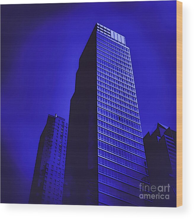 Buildings Wood Print featuring the photograph The Blue Tower by Onedayoneimage Photography