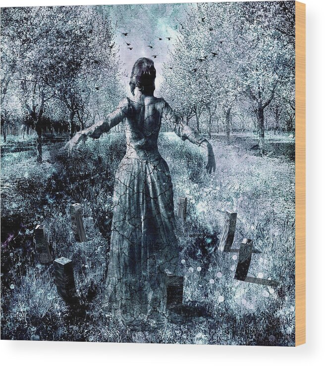Blue Wood Print featuring the photograph The Cherry Orchard by Looking Glass Images