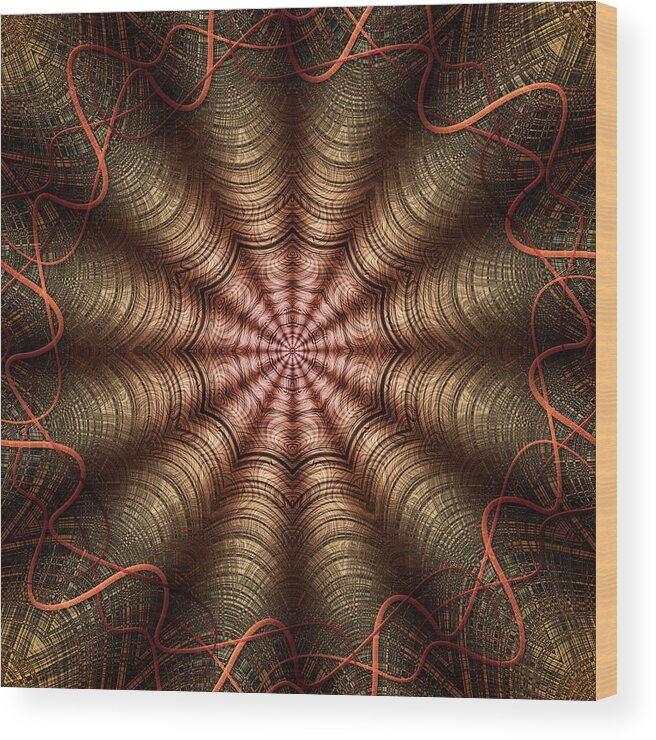 Experimental Mandalas Wood Print featuring the digital art The Fabric Of The Space-Time Continuum by Becky Titus