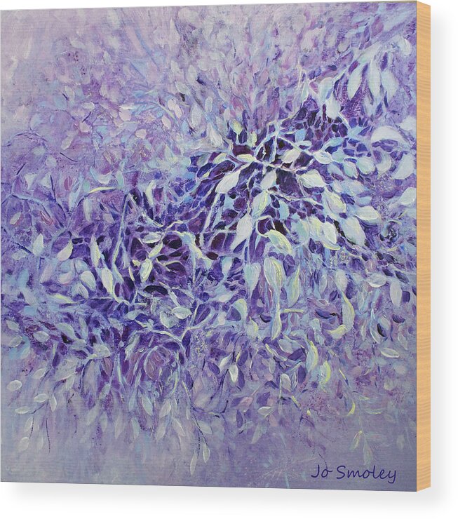 Floral Wood Print featuring the painting The Healing Power of Amethyst by Jo Smoley