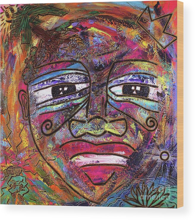 Art Wood Print featuring the painting The Indigo Child by Odalo Wasikhongo