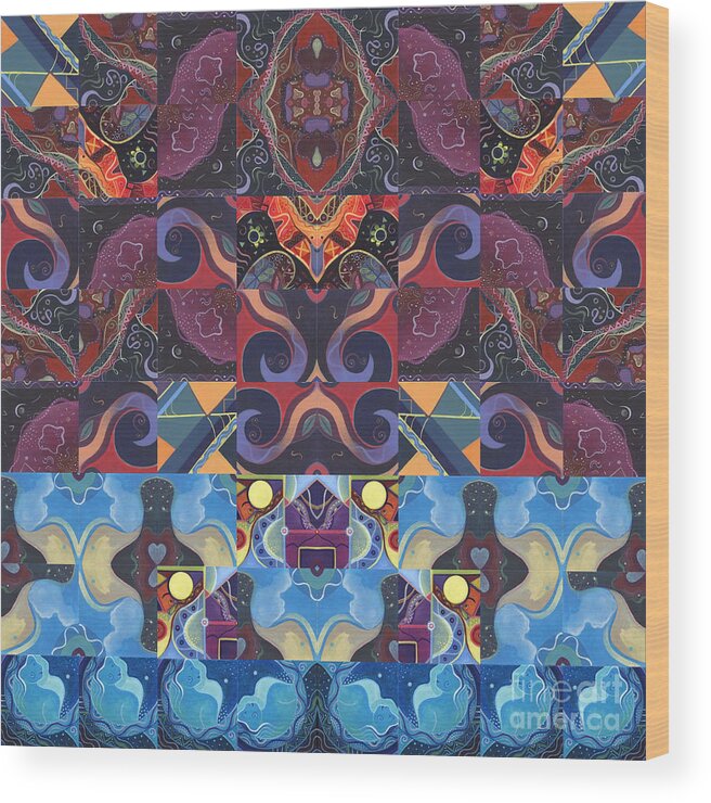 The Joy Of Design Wood Print featuring the digital art The Joy Of Design Mandala Series Puzzle 6 Arrangement 9 by Helena Tiainen