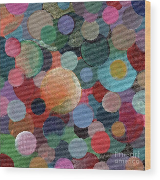 Circles Wood Print featuring the painting The Joy of Design X L by Helena Tiainen