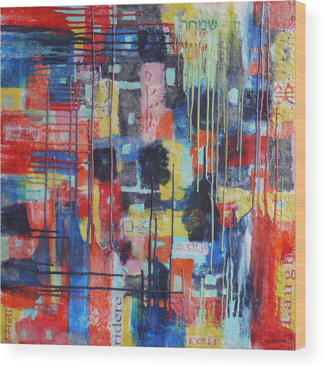 City Wood Print featuring the painting The Joy of Diversity by Heather Hennick