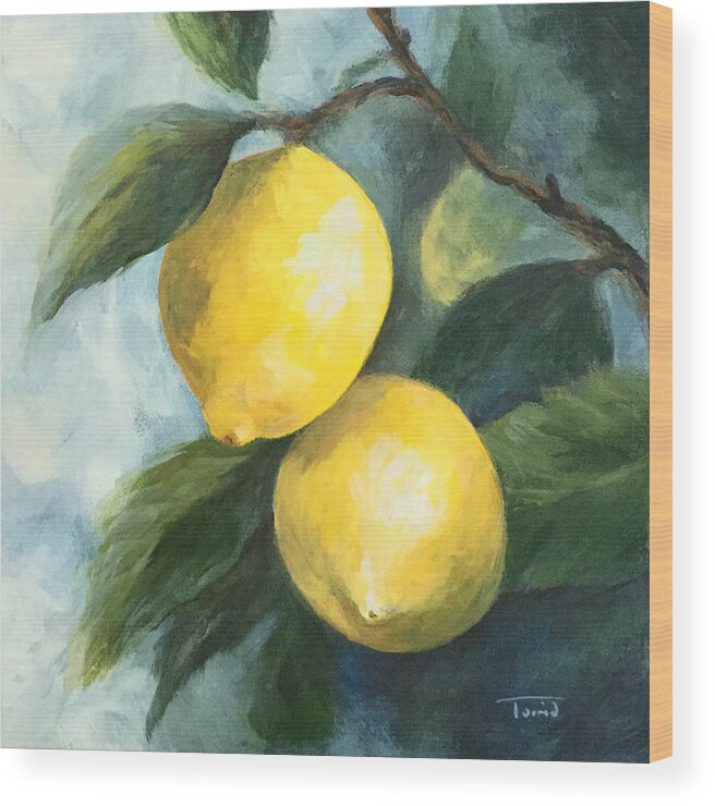 Lemon Wood Print featuring the painting The Lemon Tree by Torrie Smiley