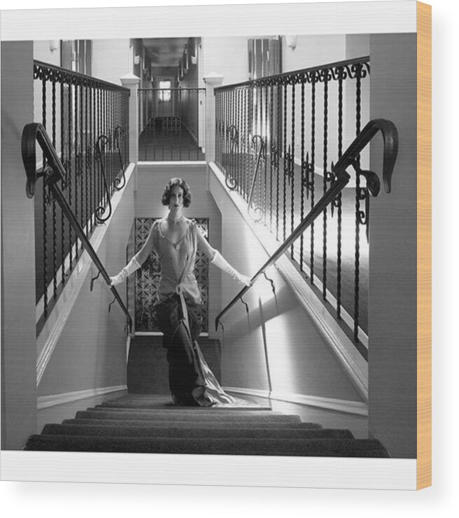 Craigowens Wood Print featuring the photograph The Main Stairs Of The Bella Maggiore by Sad Hill - Bizarre Los Angeles Archive