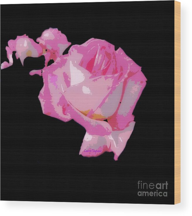 Rose Wood Print featuring the mixed media The Rose 1 by Leanne Seymour