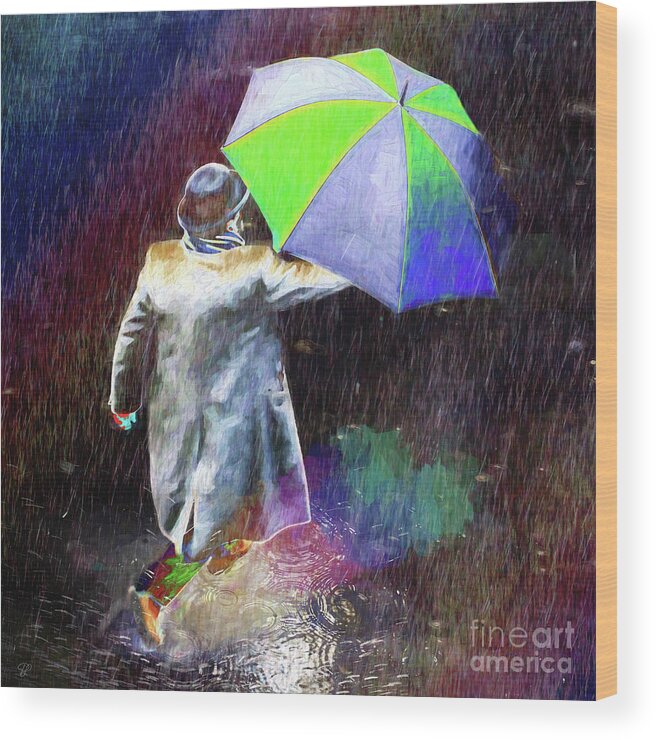 Joy Wood Print featuring the photograph The Sheer Joy of Puddles by LemonArt Photography