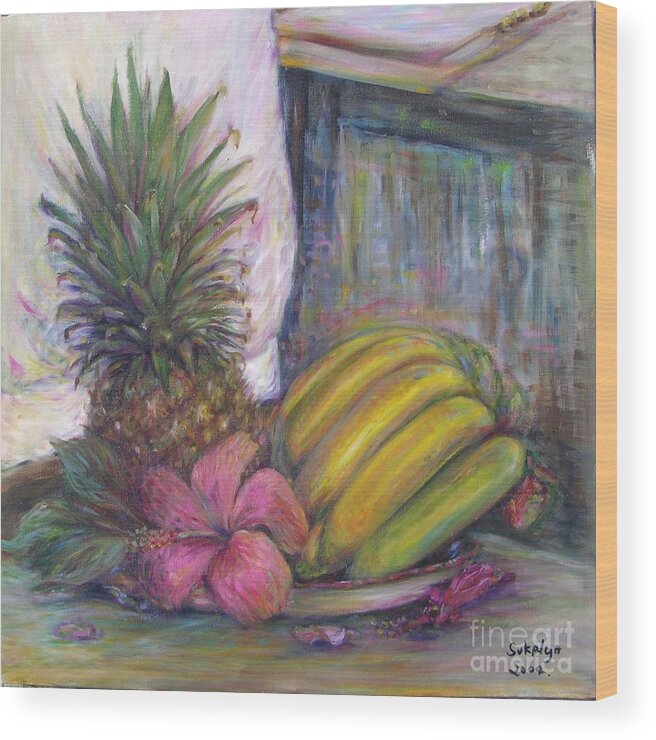 Still Life Wood Print featuring the painting The Smell of South East Asia by Sukalya Chearanantana