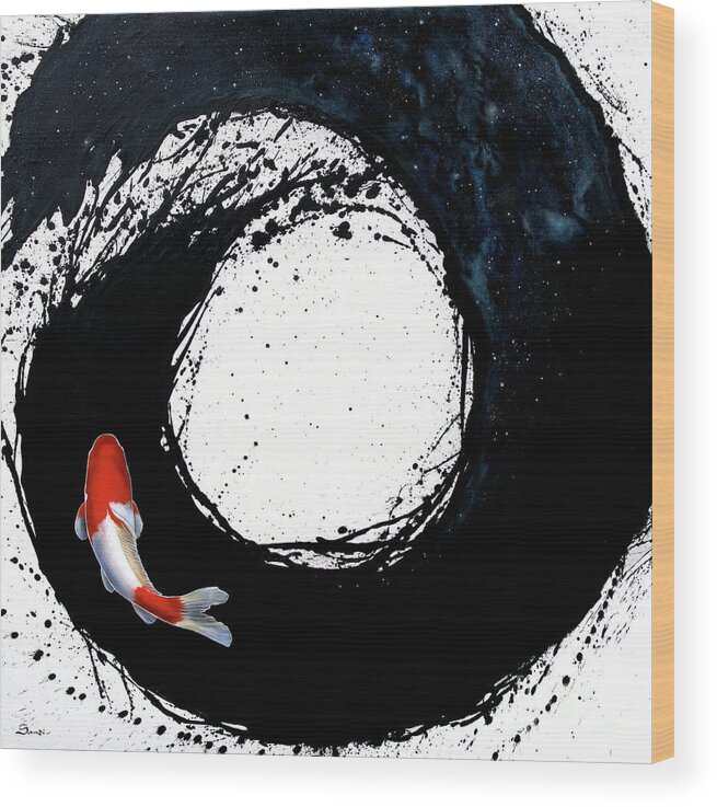 Koi Wood Print featuring the painting The Spiral by Sandi Baker