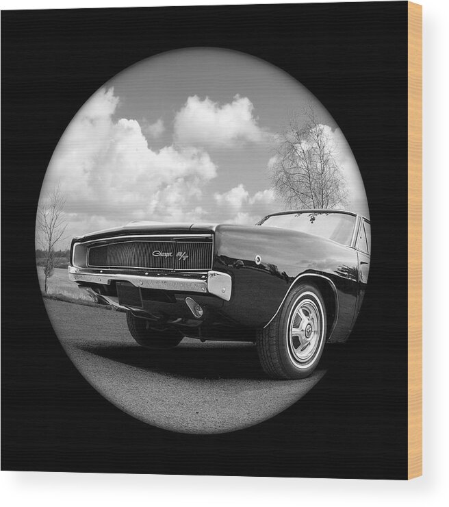 Dodge Charger Wood Print featuring the photograph Time Portal - '68 Dodge Charger by Gill Billington