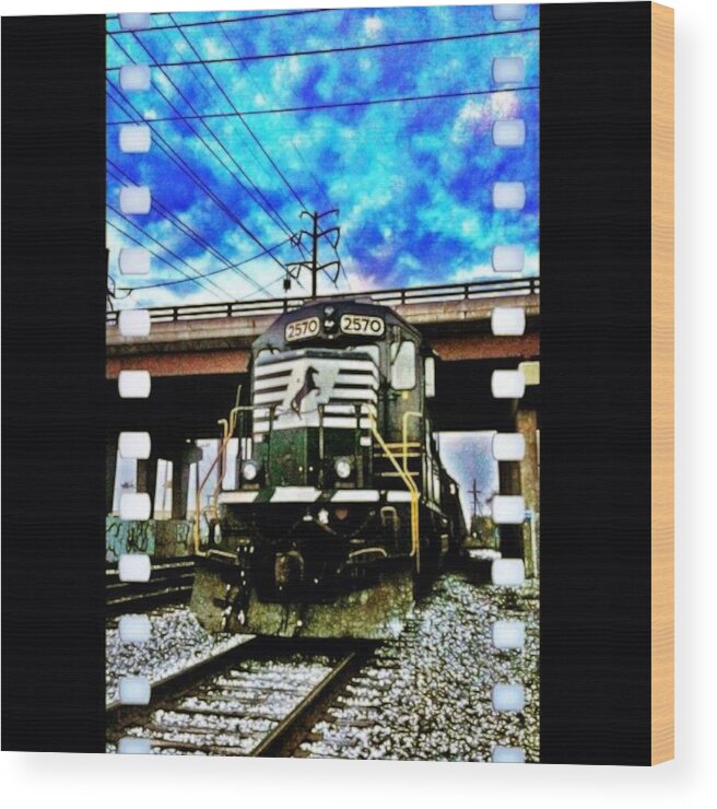 Freight Engine Wood Print featuring the photograph To Ride A Black Steel Horse by Nick Heap