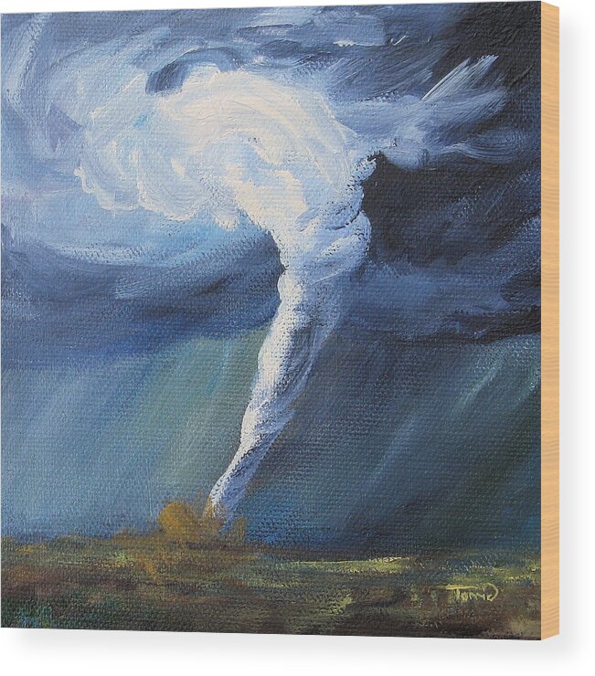 Tornado Wood Print featuring the painting Tornado II by Torrie Smiley
