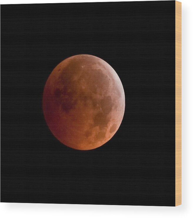 Eclipse.astronomy Wood Print featuring the photograph Total Lunar Eclipse by Jim DeLillo