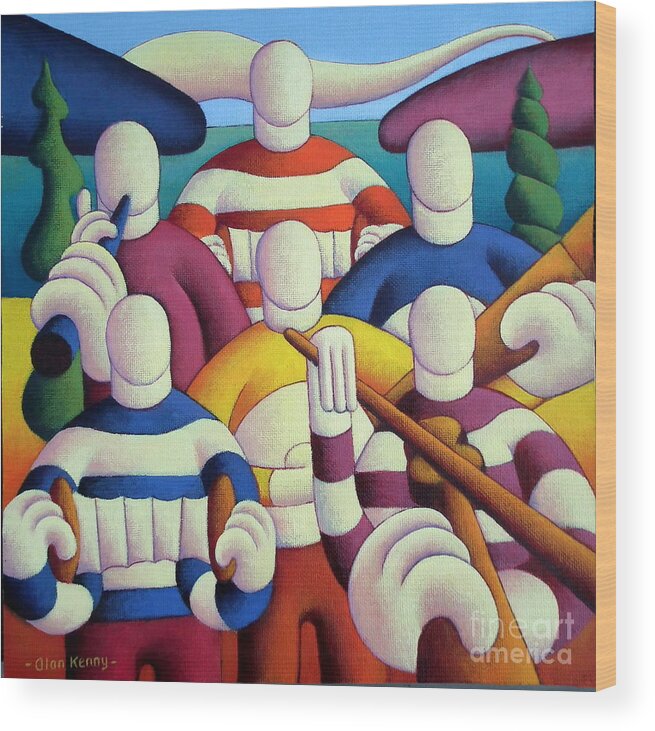 Trad. Wood Print featuring the photograph Six White Soft Musicians by Alan Kenny