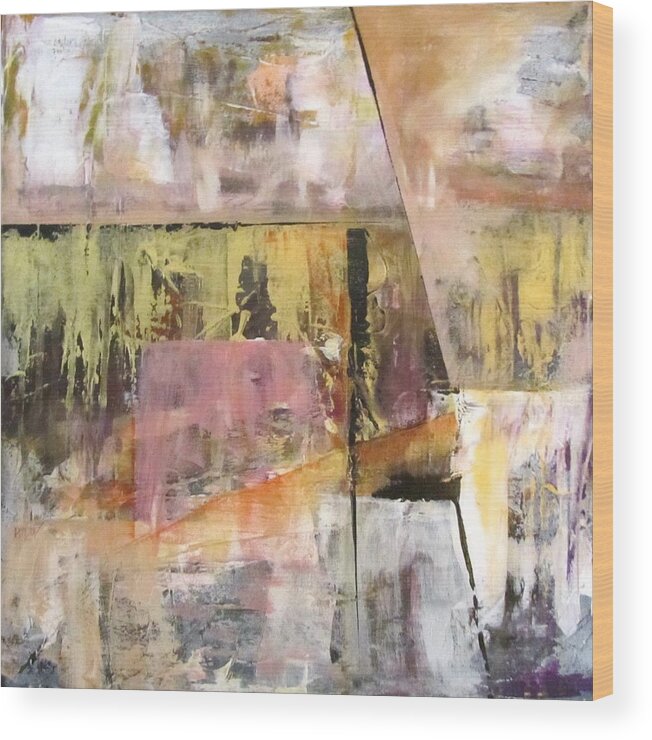 Abstract Wood Print featuring the painting Transmogrification by Barbara O'Toole