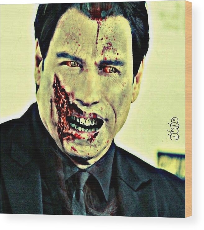 Beautiful Wood Print featuring the photograph Travolta Zombie by Nuno Marques