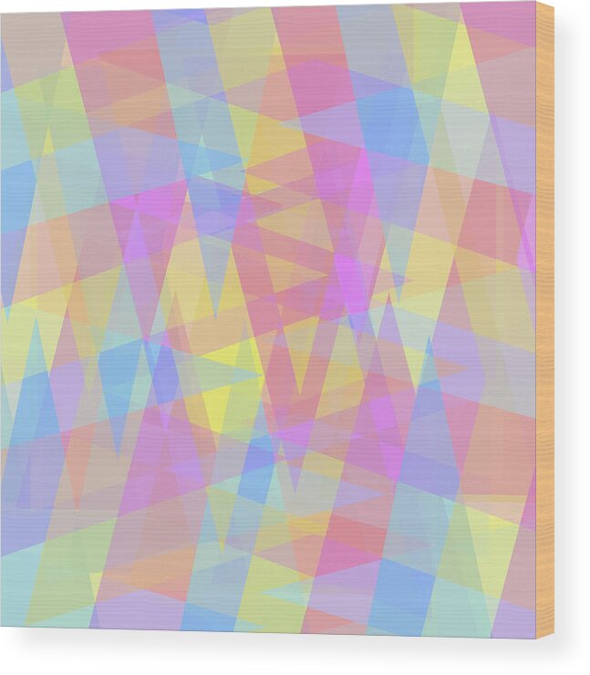 Triangles Wood Print featuring the digital art Triangle Jumble 2 by Shawna Rowe