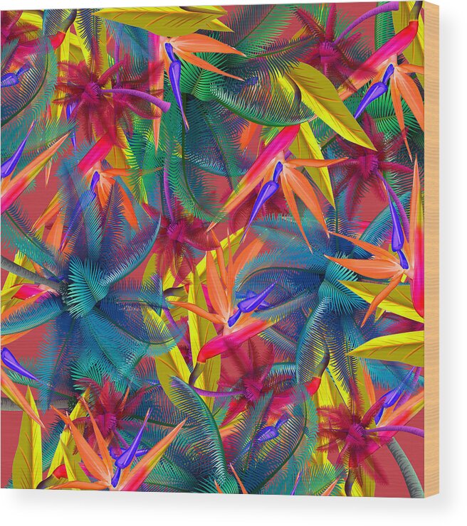Cherry Wood Print featuring the painting Tropical 7 by Mark Ashkenazi