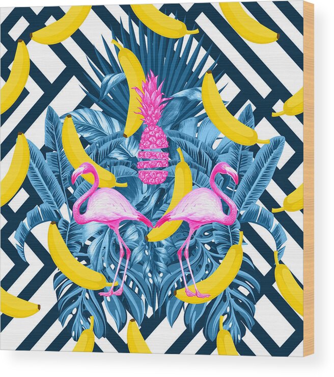 Animals Wood Print featuring the photograph Tropical Banana Pink  by Mark Ashkenazi