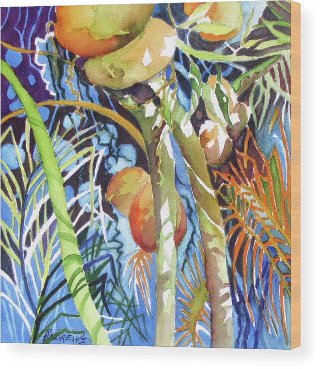 Design Wood Print featuring the painting Tropical Design 2 by Rae Andrews