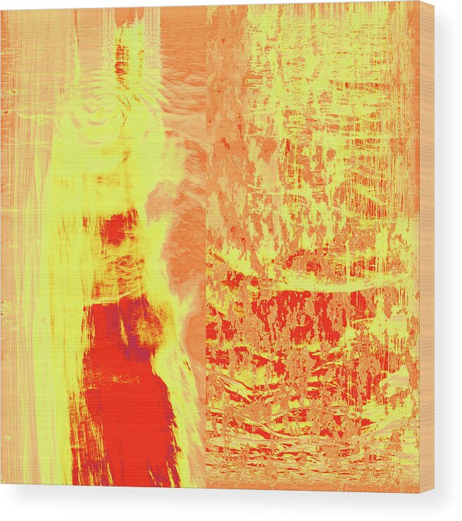 . Wood Print featuring the digital art Tuesday in Flames by Laura Boyd