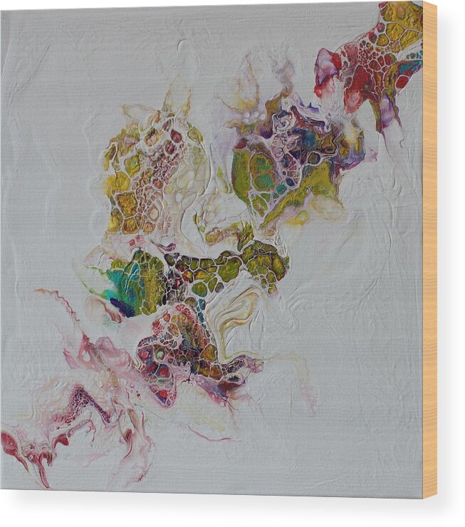 Abstract Wood Print featuring the painting Magic Dragon by Jo Smoley