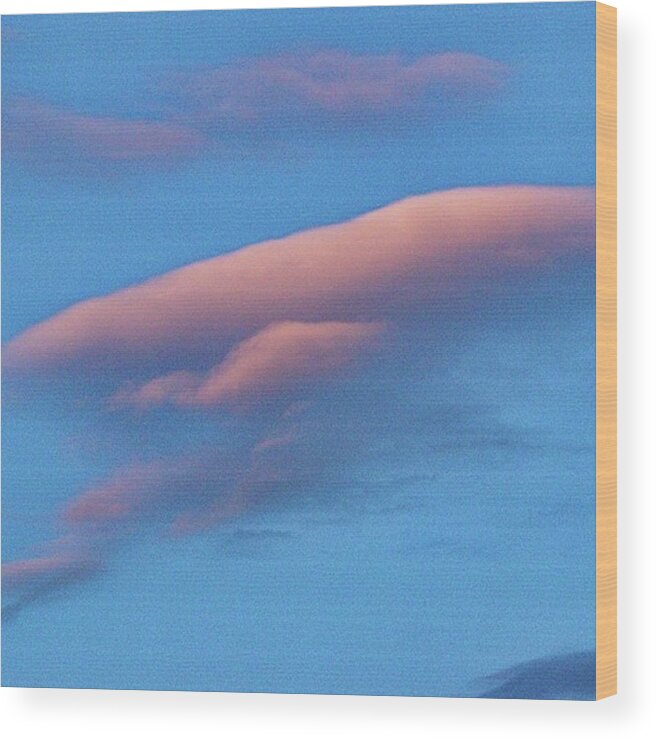 Beautiful Wood Print featuring the photograph Ufo Shape Cloud #clouds #cloudcape by Emmanuel Varnas