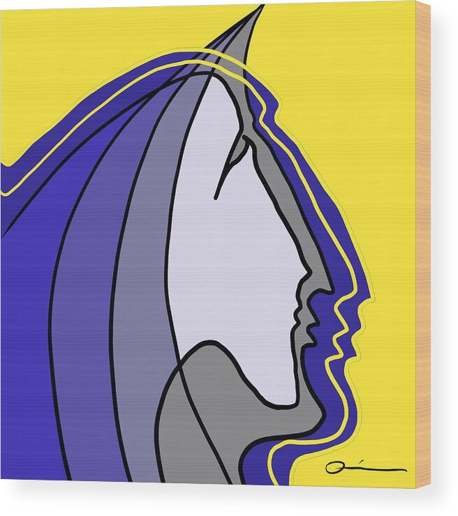 Faces Wood Print featuring the digital art Unicorn by Jeffrey Quiros