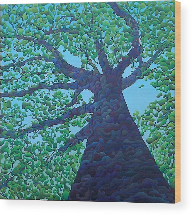 Tree Wood Print featuring the painting Upward TreeJectory by Amy Ferrari