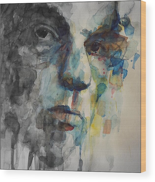 Van Morrison Wood Print featuring the painting Van Morrison - Astral Weeks by Paul Lovering