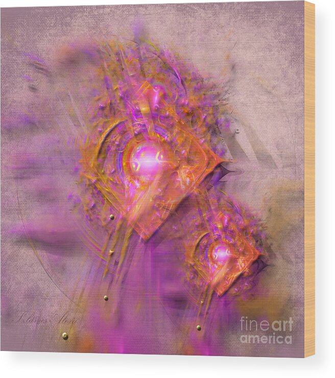 Abstract Wood Print featuring the digital art Vibration by Alexa Szlavics