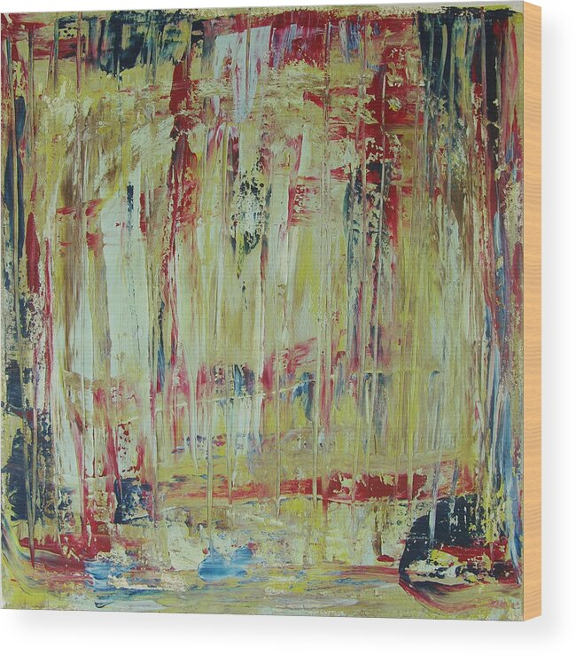 Abstract Painting Wood Print featuring the painting W14 - once I by KUNST MIT HERZ Art with heart