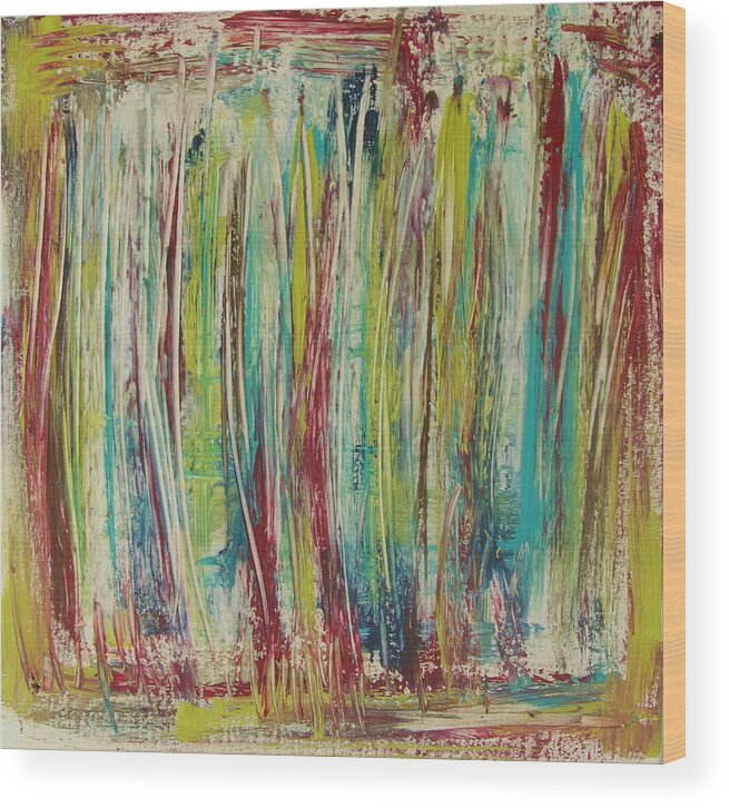 Abstract Painting Wood Print featuring the painting W15 - once II by KUNST MIT HERZ Art with heart