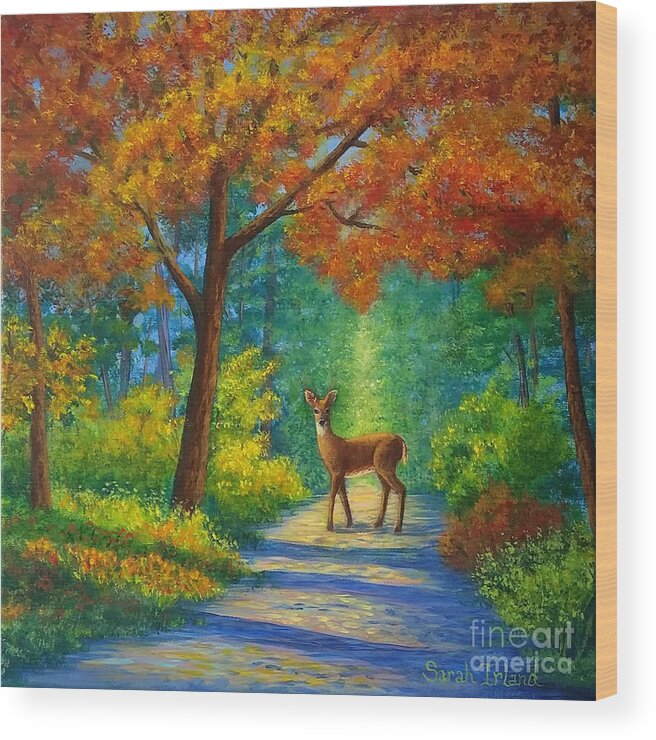Walk Wood Print featuring the painting Walk With Me? by Sarah Irland