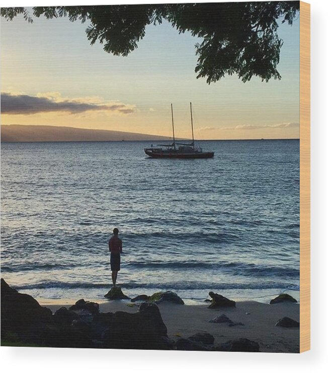 Maui Wood Print featuring the photograph Watching The Sunset On #maui by Darice Machel McGuire