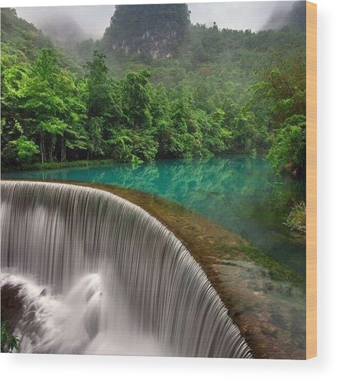 Amazing Waterfall Wood Print featuring the photograph Waterfall by Andy Bucaille