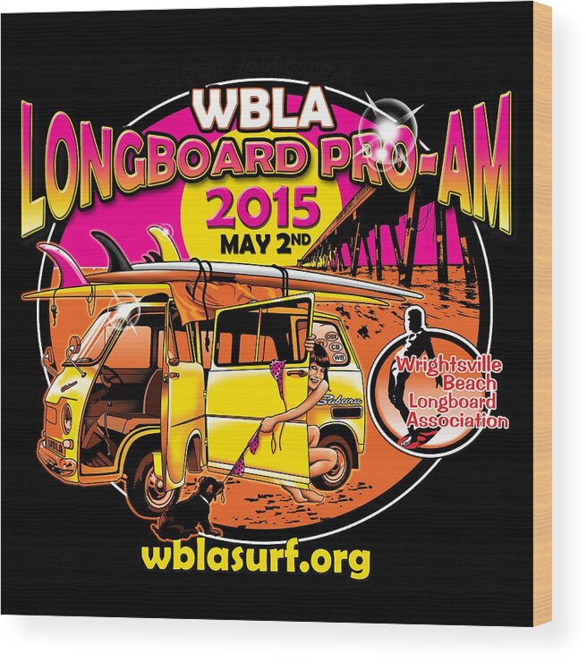 Wbla Pro Am 2015 Wood Print featuring the digital art WBLA 2015 for Promo Items by William Love