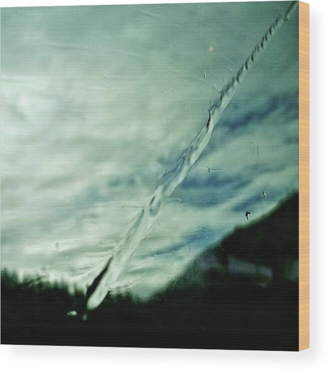 Glass Wood Print featuring the photograph Wet Lightning
#sky #water #rainy #rain by Rafa Rivas