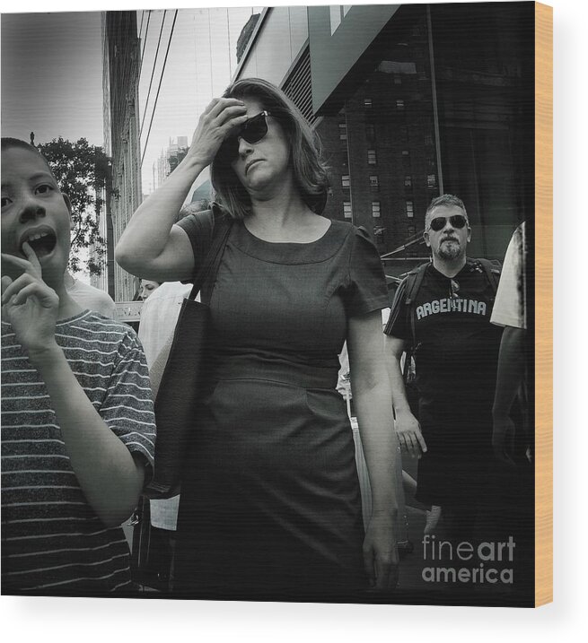 Street Photography Wood Print featuring the photograph What a Day by Miriam Danar