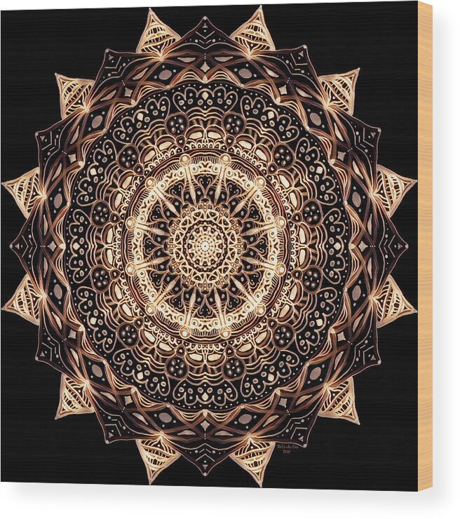  Wood Print featuring the digital art Wheel Of Life Mandala by Artful Oasis
