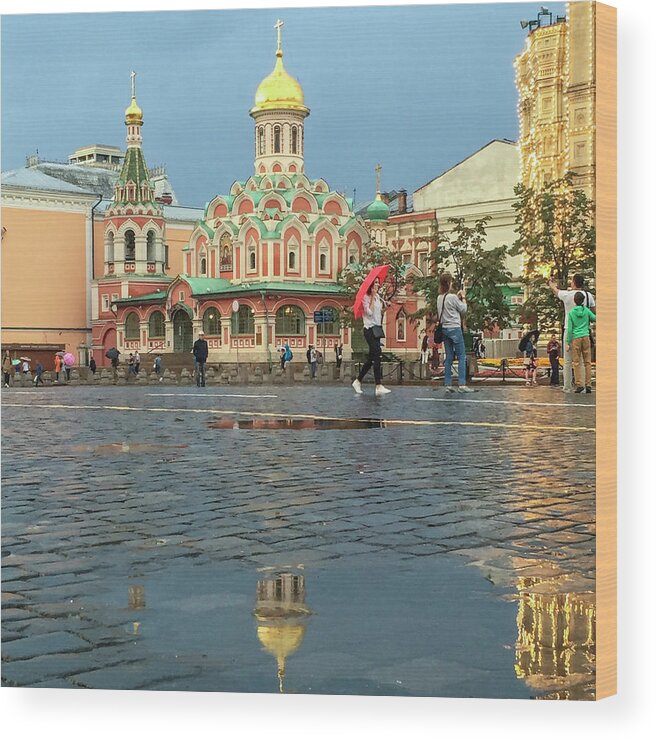 Europe Wood Print featuring the photograph When it rained. by Usha Peddamatham