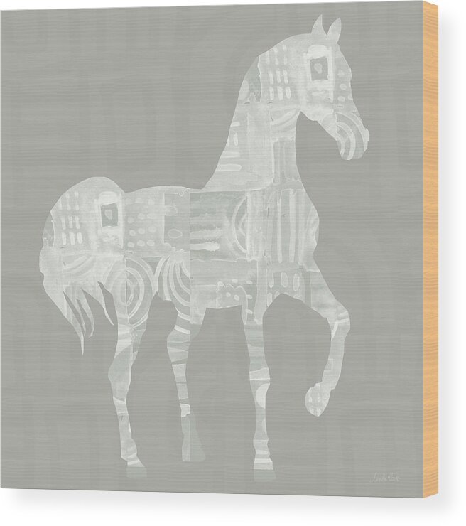 Horse Wood Print featuring the painting White Horse 1- Art by Linda Woods by Linda Woods