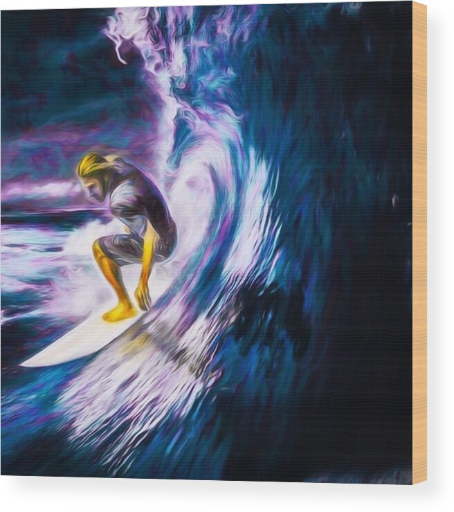 Surf Wood Print featuring the photograph Who Likes To #surf. #surfing Is #fun by David Haskett II